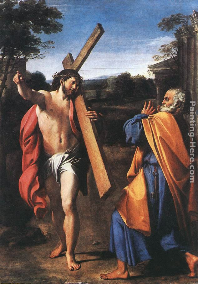 Domine quo vadis painting - Annibale Carracci Domine quo vadis art painting